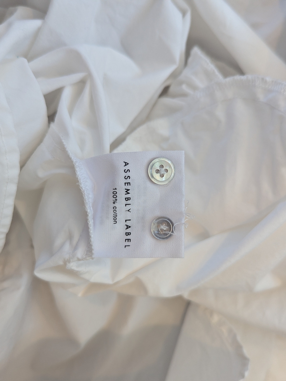Assembly Label White Mini Shirt Dress Size 6 Small Long Sleeve Crisp - Picture 9 of 11